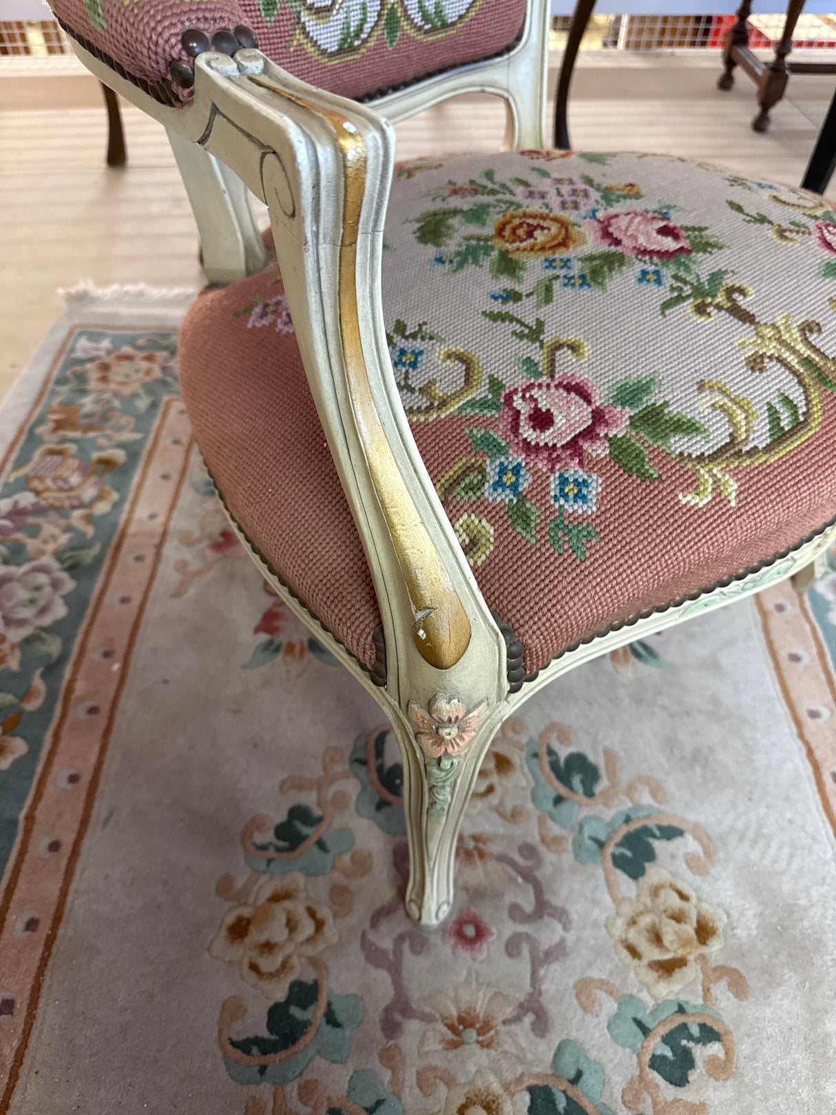 Kobelin-upholstered rococo chair