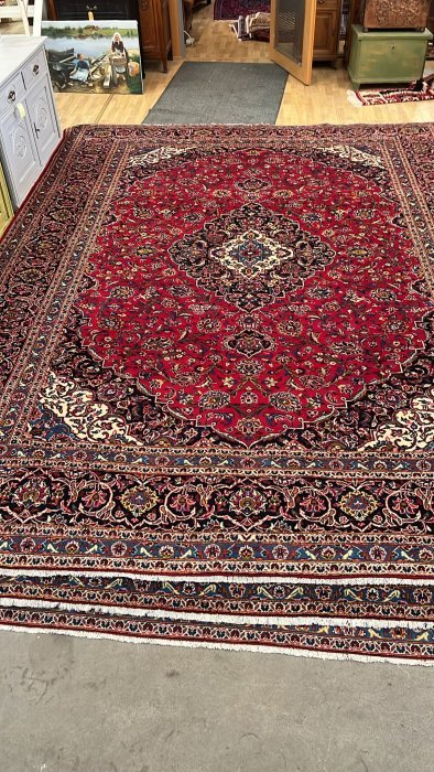 Upea aito käsinsolmittu villamatto 390cm x 290cm Kashan