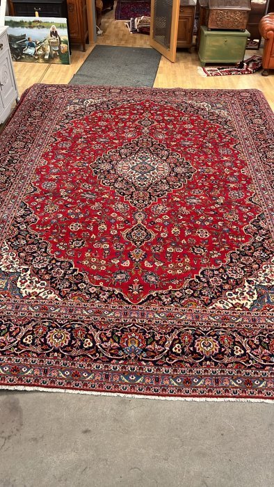 Authentic Hand-knotted wool rug 410cm x 290cm Kashan