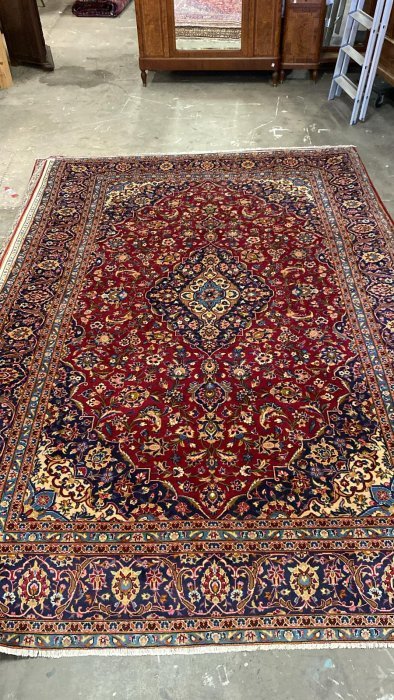 Upea aito käsinsolmittu villamatto 352cm x 235cm Kashan
