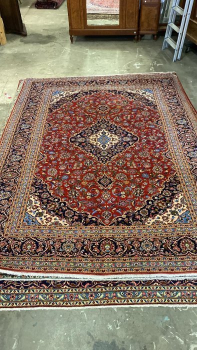 Upea aito käsinsolmittu villamatto 334cm x 245cm Kashan