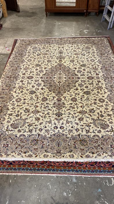 Upea aito käsinsolmittu villamatto 340cm x 245cm Kashan