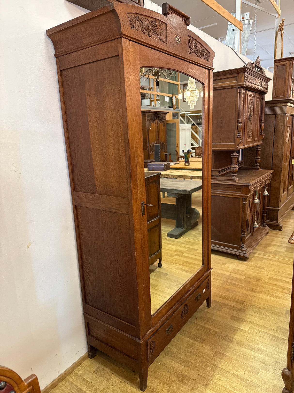 Art Nouveau wardrobe W.114cm, D.50cm, H.226cm
