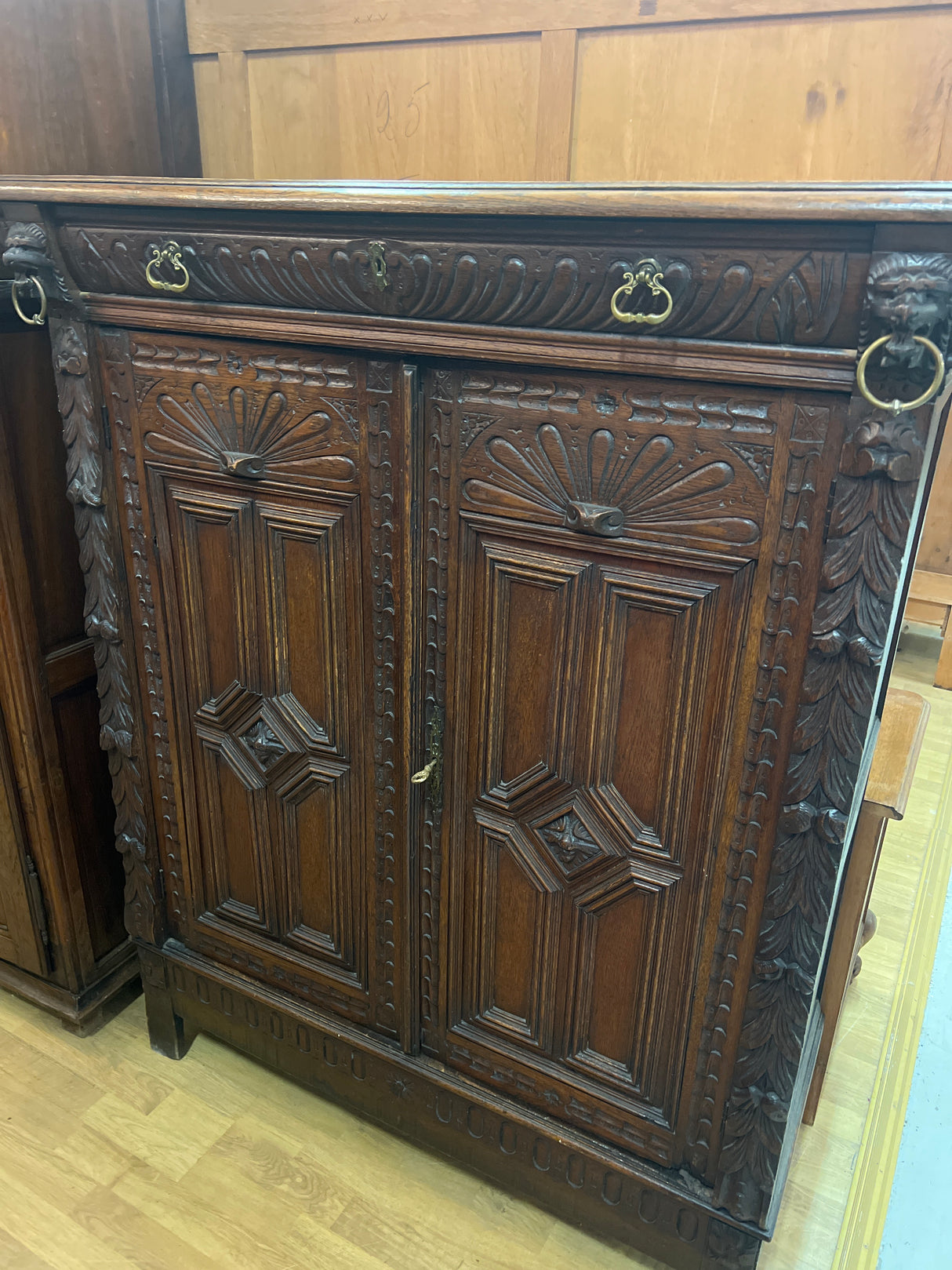 Renaissance cabinet W. 123.5cm, D. 50cm and H. 145cm.