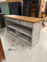 Saareke/senkki/myyntitiski L. 188,5cm, S. 60,5cm ja K. 91,5cm