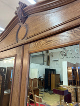 Kaunis tamminen peiliovi vaatekaappi L. 147,5vm, S. 55cm ja K. 240cm