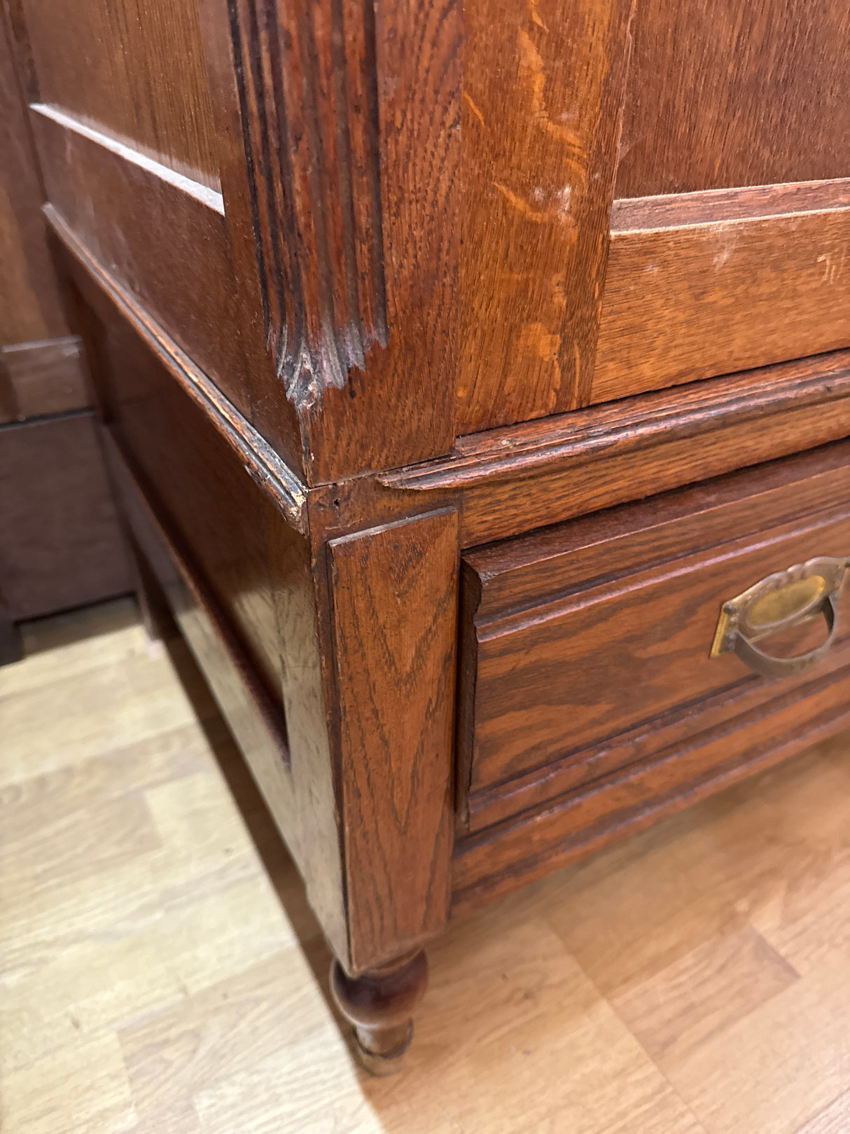 Stunning Art Nouveau cabinet with bevelled mirrors W.155cm, D.57cm, H.224.5cm