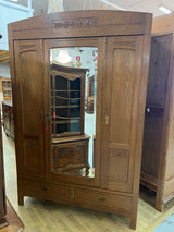 Beautiful Art Nouveau wardrobe W. 140cm, D. 55cm and H. 213cm.