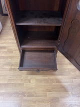 Rare narrow display cabinet W. 69cm, D. 42cm and H. 191.5cm