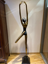 Bronze/brass statue. Height 185cm.