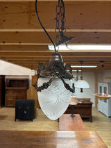 Kaunis empire ”muna” valaisin K.34cm (ilman ketjua), H.18cm