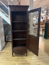 Rare narrow display cabinet W. 69cm, D. 42cm and H. 191.5cm
