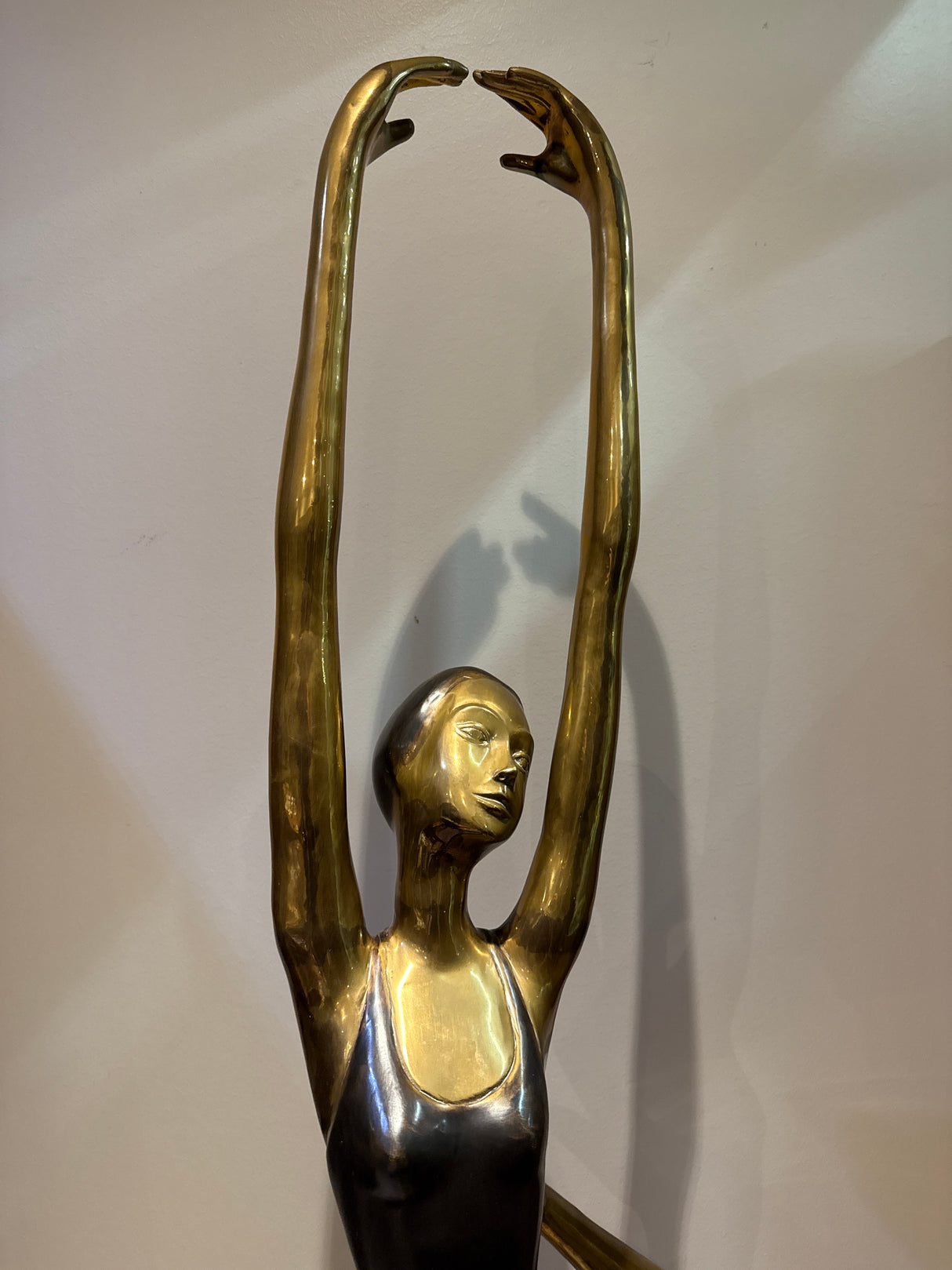 Bronze/brass statue. Height 185cm.