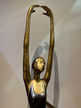 Bronze/brass statue. Height 185cm.