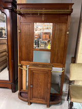 Art Nouveau hallway furniture, W. 105cm, D. 29cm and H. 199cm