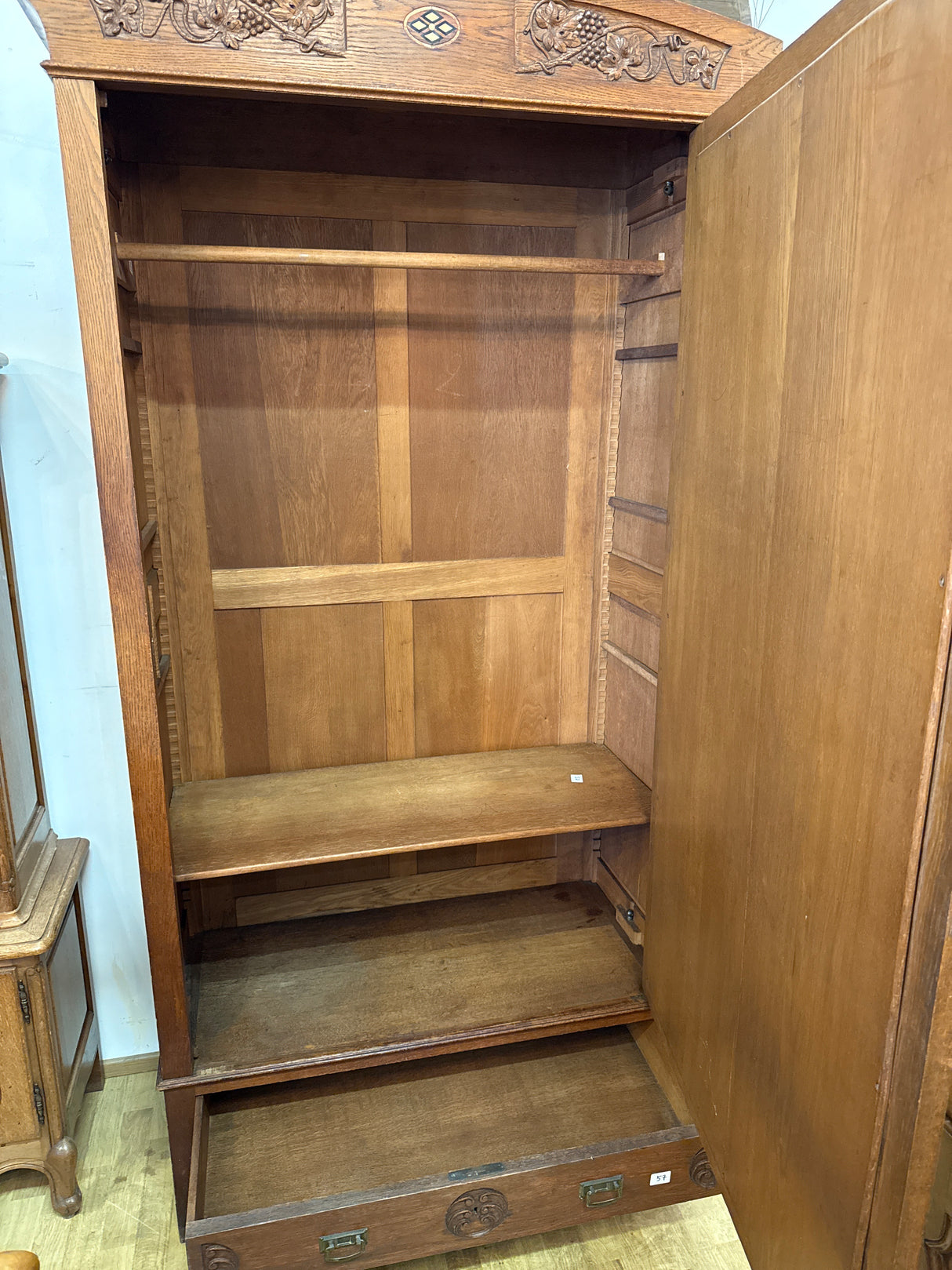 Art Nouveau wardrobe W.114cm, D.50cm, H.226cm