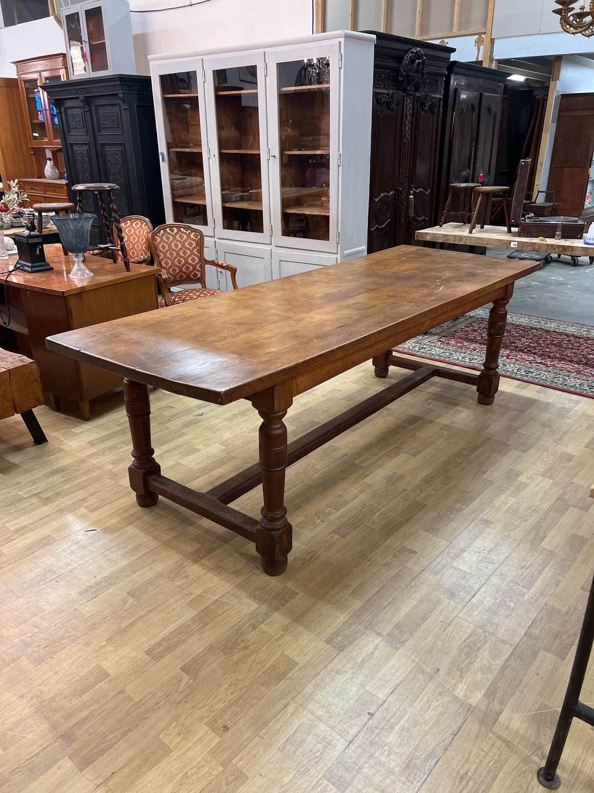 Tammi ruokapöytä Pit. 250cm, Lev. 88cm ja K. 78,5cm