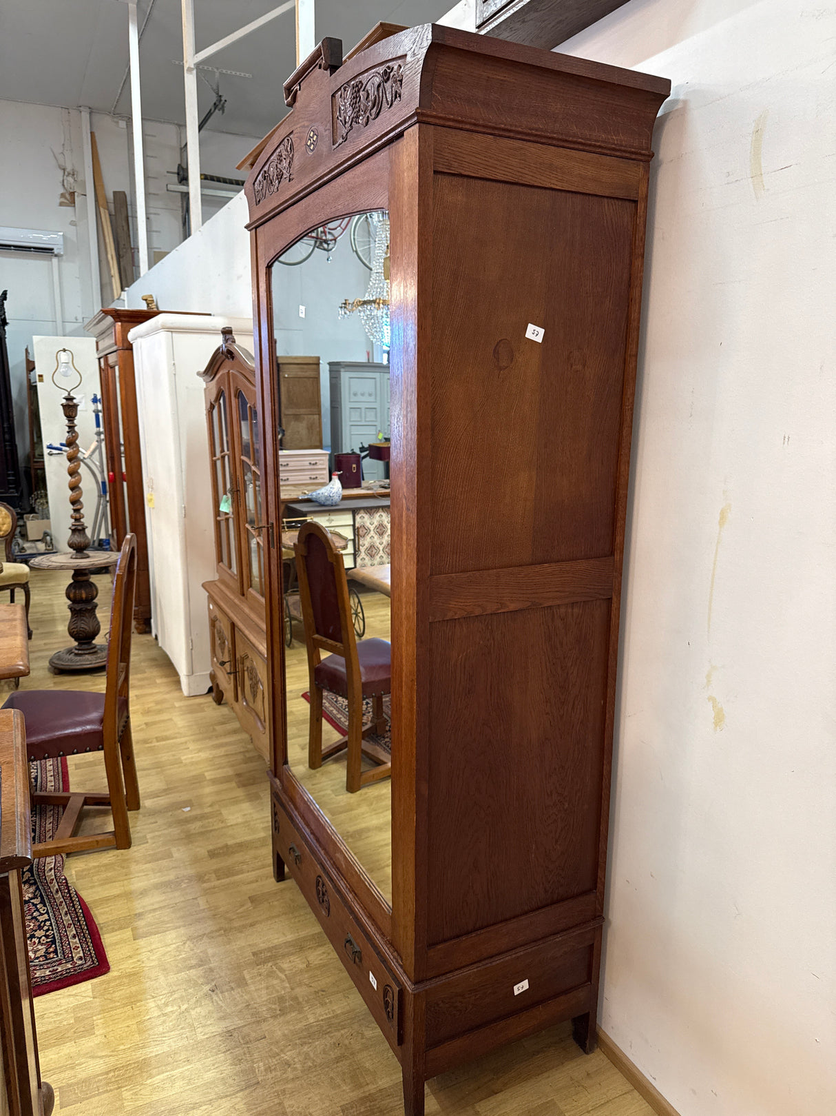 Art Nouveau wardrobe W.114cm, D.50cm, H.226cm