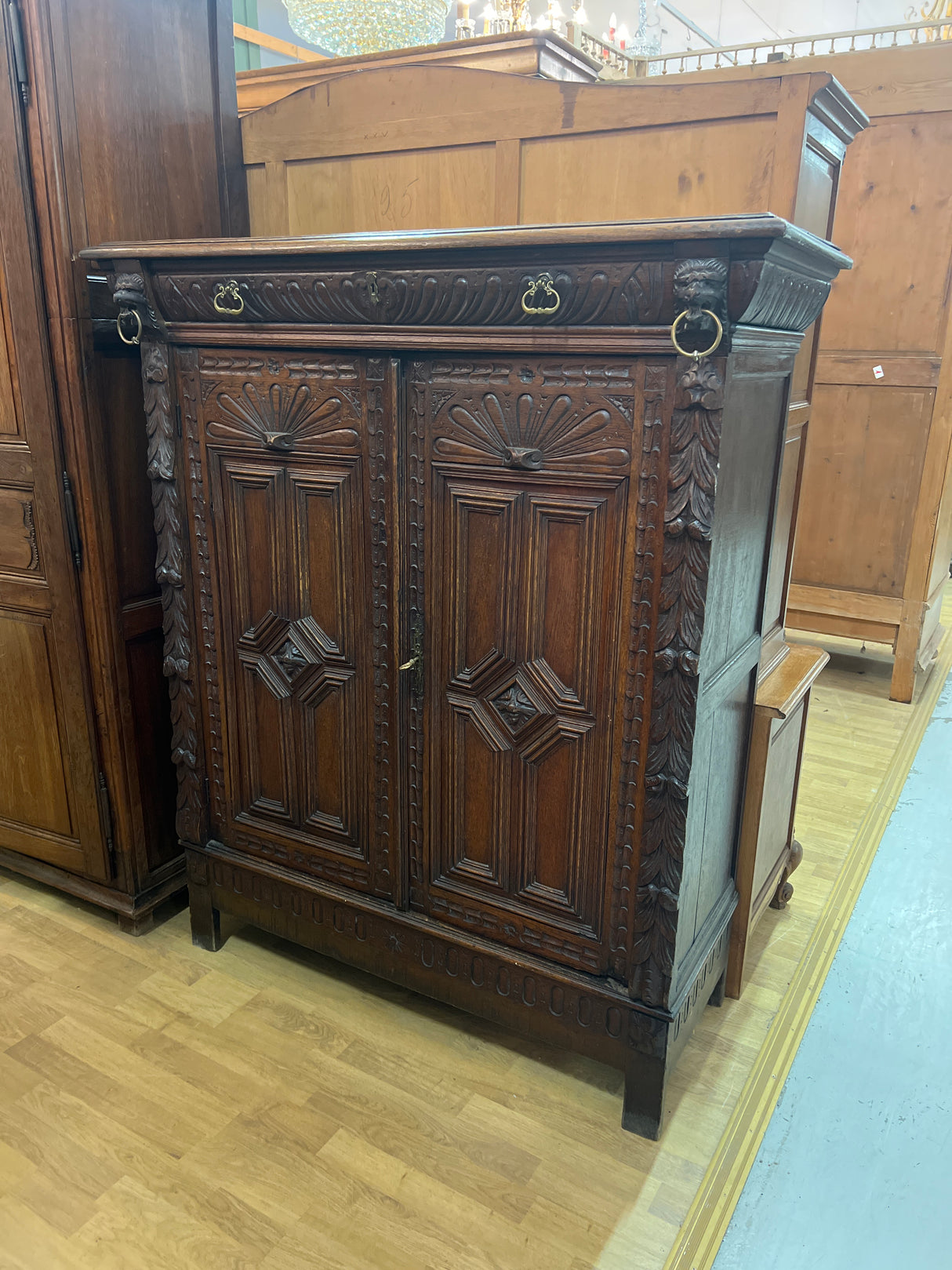 Renaissance cabinet W. 123.5cm, D. 50cm and H. 145cm.