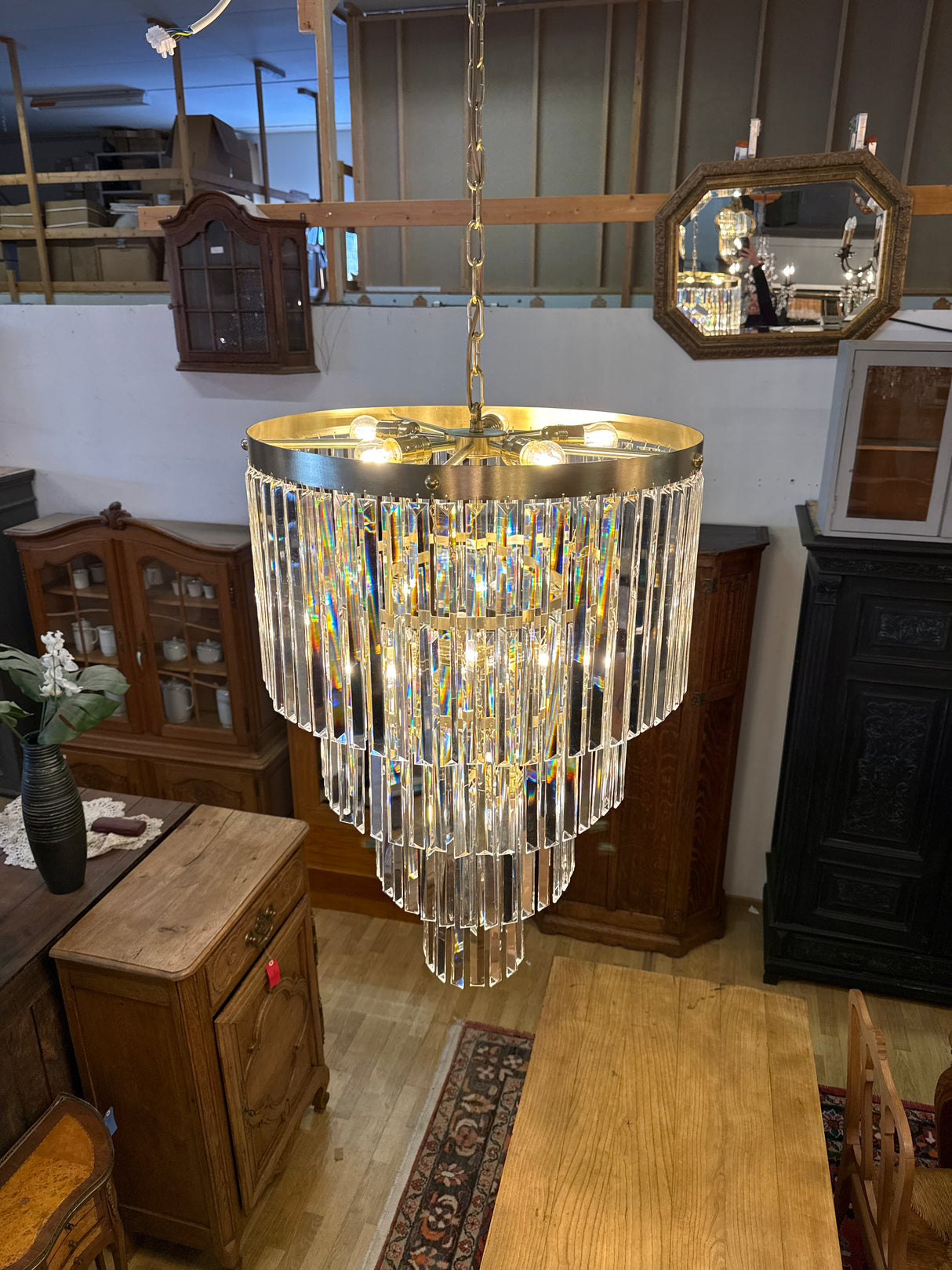 Moderni kristallivalaisin K.85cm, H.58cm