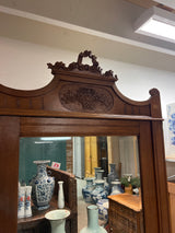 Gorgeous Art Nouveau wardrobe with a beveled mirror door W. 102cm, D. 49.5cm and H. 212cm