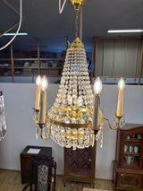 Gorgeous French crystal lamp H.66cm + chain, W.60cm