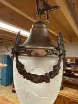 Kaunis empire ”muna” valaisin K.34cm (ilman ketjua), H.18cm