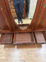 Stunning Art Nouveau cabinet with bevelled mirrors W.155cm, D.57cm, H.224.5cm