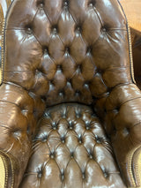 Executive desk chair W. 76cm, D. 76cm and H. 112cm. Seat height 49cm.