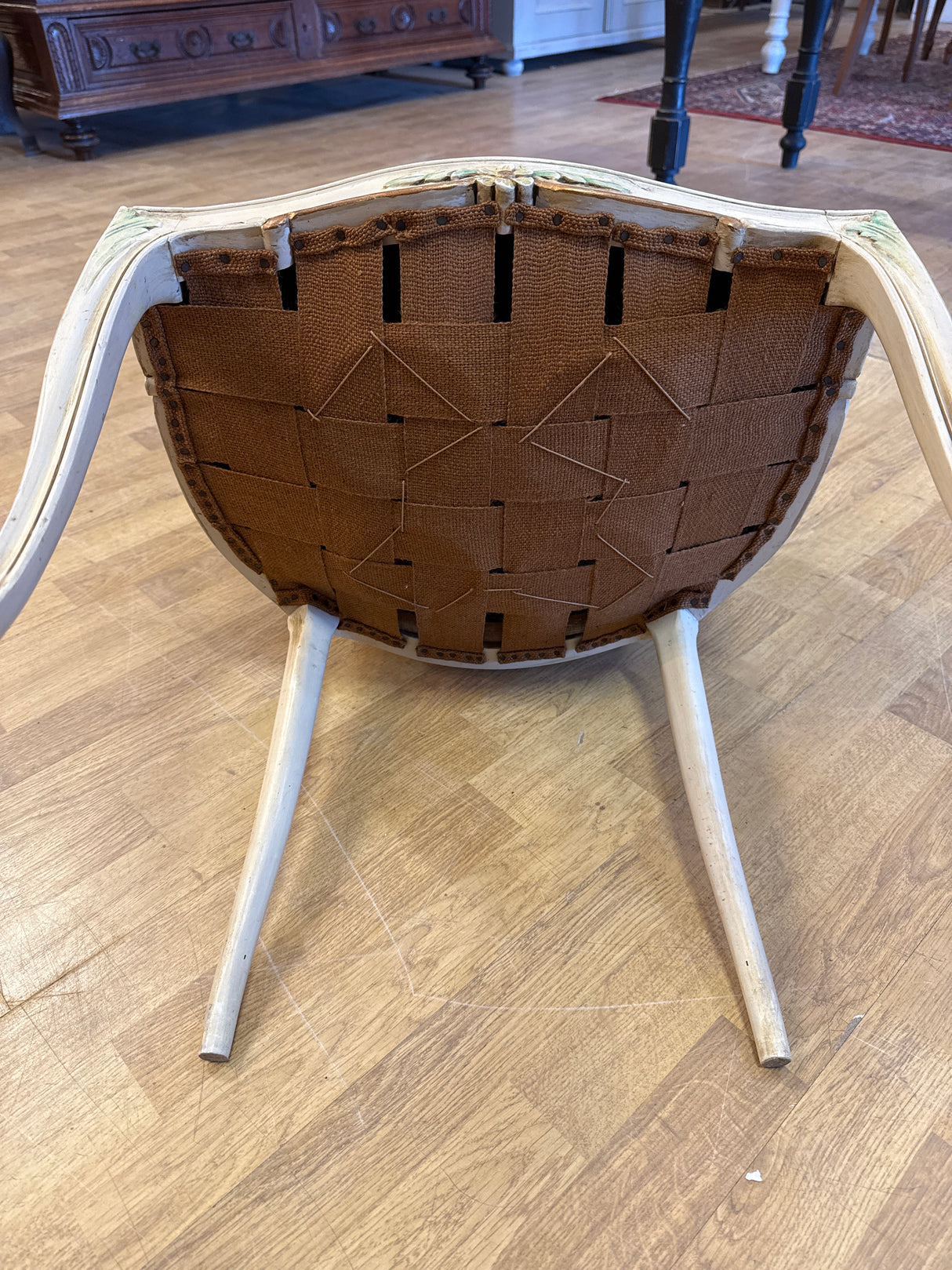 Rococo tapestry upholstered chair, W.48.5cm, D.48cm, H. 67cm, seat height 41cm