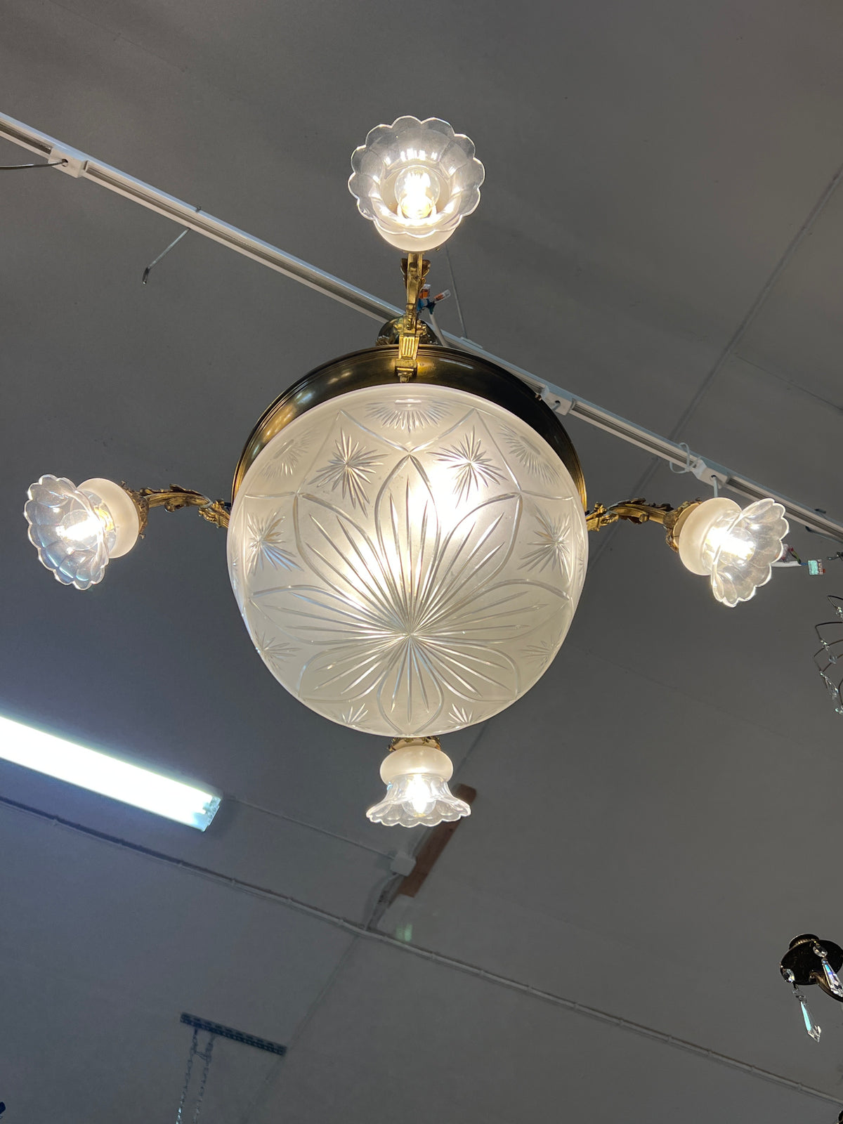 Upea Jugend-kattokruunu Halk. 90cm ja K. 105cm