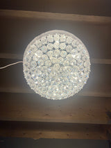 Upea kromi runkoinen kristalliplafondi Halk. N.53cm ja korkeus n.25cm