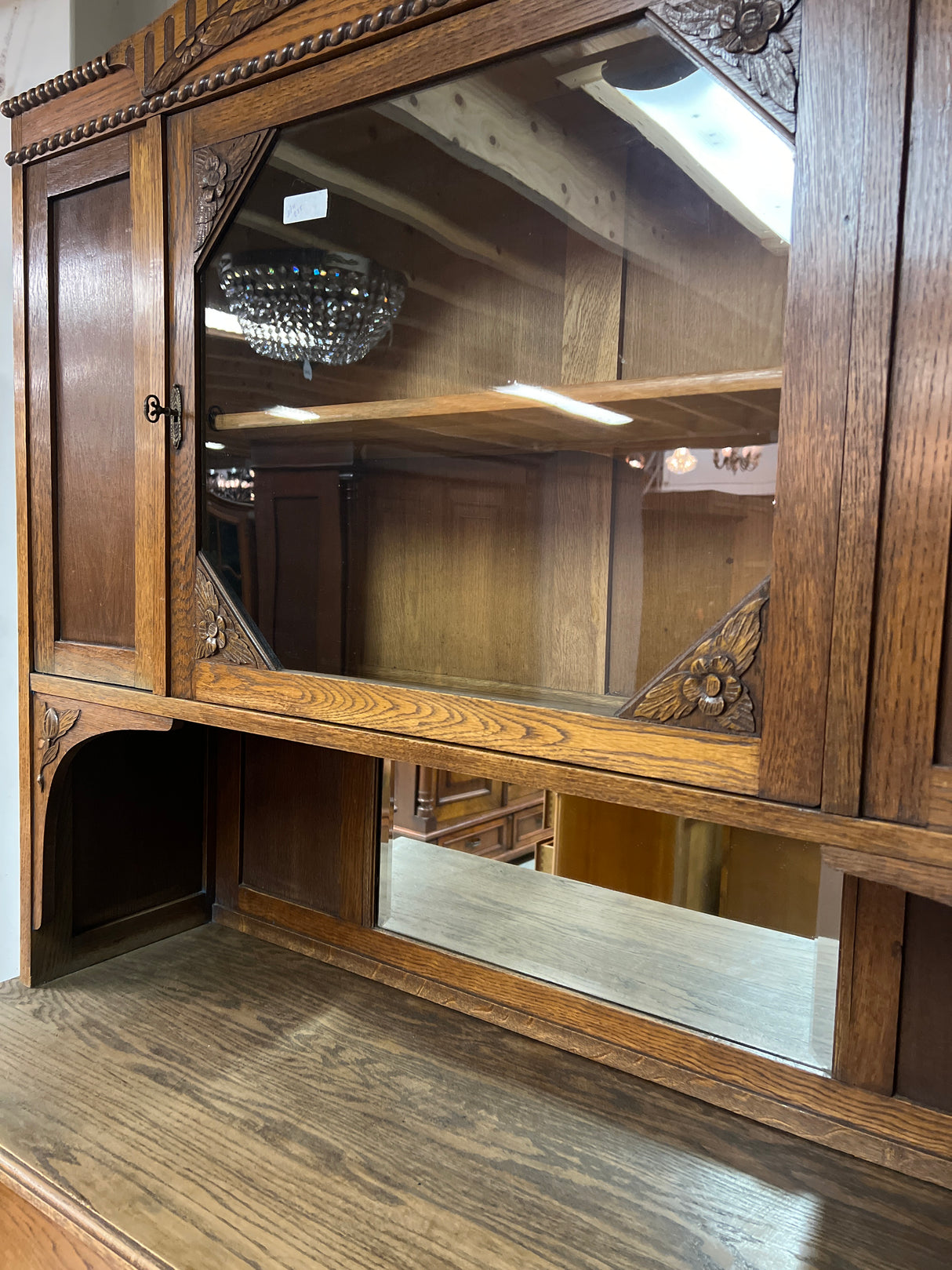 Art Nouveau display cabinet W.125.5cm, D. 50cm and H. 209cm