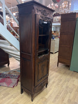 Rare narrow display cabinet W. 69cm, D. 42cm and H. 191.5cm
