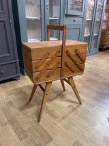 Sewing Box L. 53cm, W. 27cm and H. 77cm.