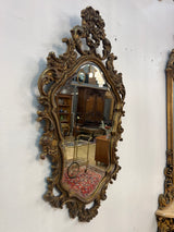 Superb rococo mirror with faceted edge L. 46.5cm and H. 81cm