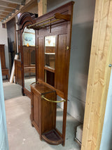 Art Nouveau hallway furniture, W. 105cm, D. 29cm and H. 199cm