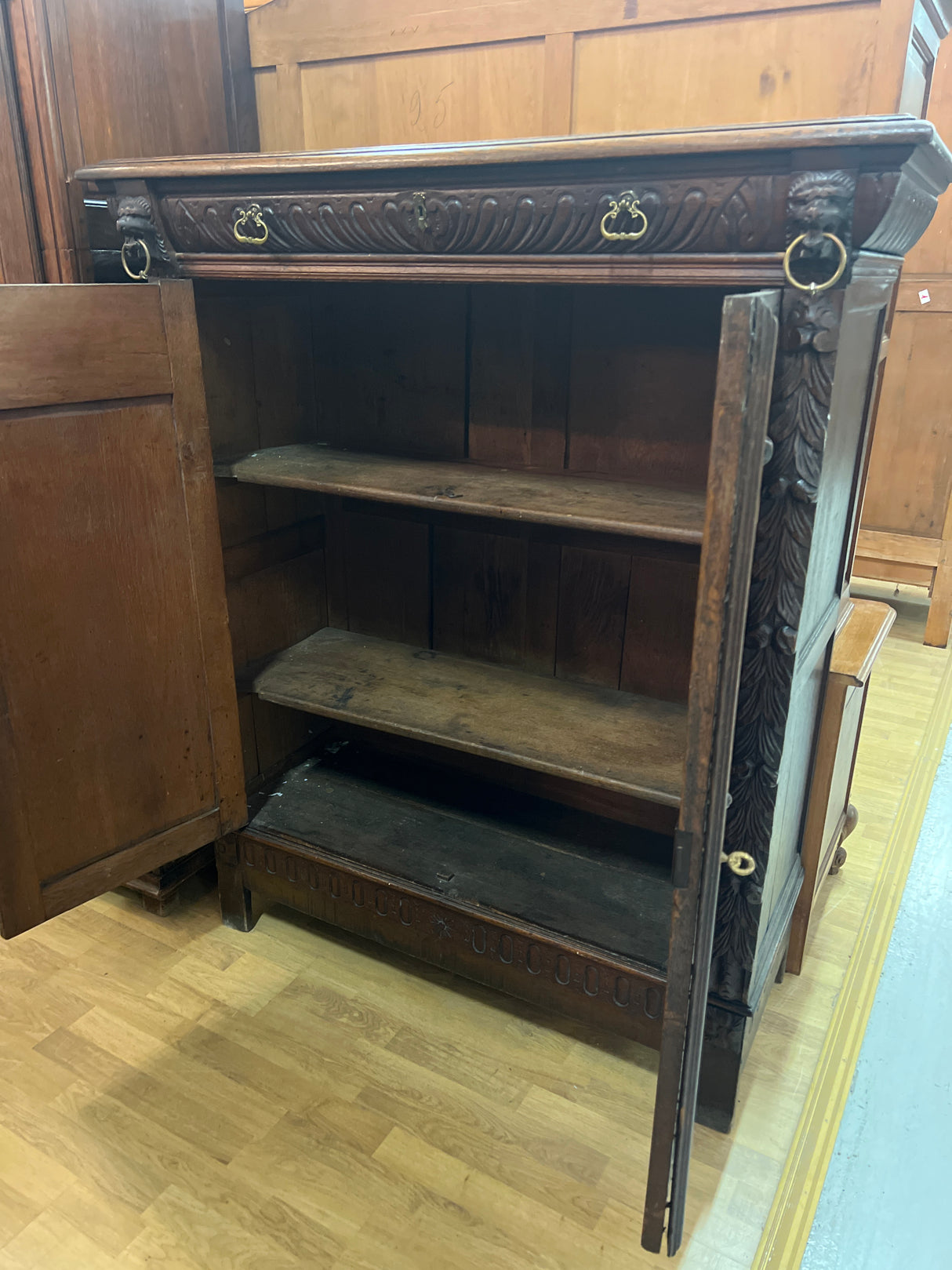 Renaissance cabinet W. 123.5cm, D. 50cm and H. 145cm.