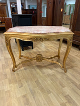 Upea pöytä, marmori kannella L. 112cm, S.76cm ja K. 75cm