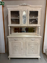 Maalaisromanttinen astiakaappi L.138.5cm, S.51cm, K.230cm