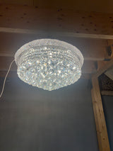 Upea kromi runkoinen kristalliplafondi Halk. N.53cm ja korkeus n.25cm