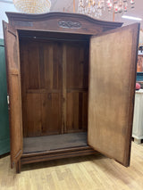 Art Nouveau wardrobe with oval mirror, W. 143.5cm, D. 55.5cm and H. 198.5cm