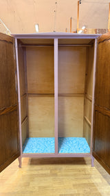 Rokokoo-vaatekaappi vanha roosa L.104cm, S.51.5cm, K.172cm