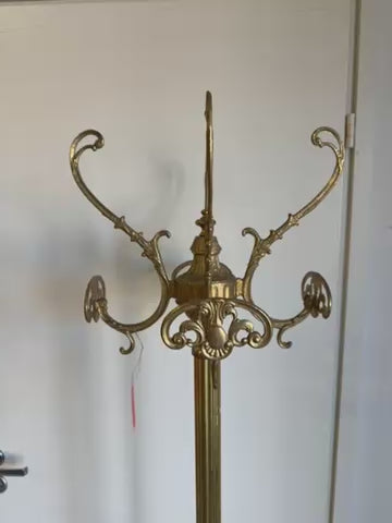 Magnificent brass upright coat rack H.177.5cm