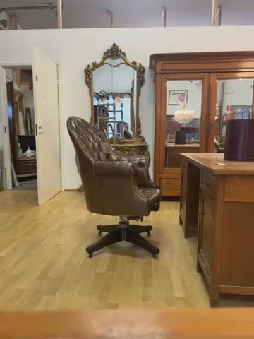 Executive desk chair W. 76cm, D. 76cm and H. 112cm. Seat height 49cm.